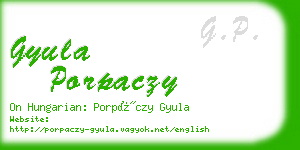 gyula porpaczy business card